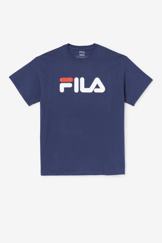 Fila T-Shirt Mens Navy Logo - Ireland 20653-XSIQ